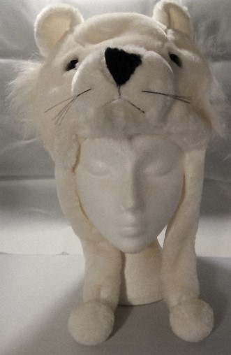 (image for) Ladies White Cat Animal Head Short Hat